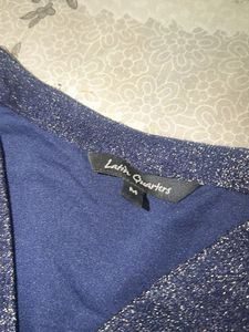 Sparkly Navy Blue Wrap Dress