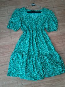 Green Floral Midi Dress