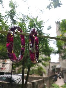 Purple Floral Resin Bangles