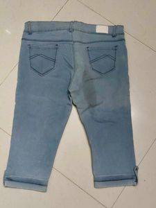 Light Blue Denim Capris