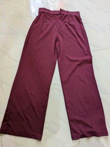 Maroon Wide Leg Pants