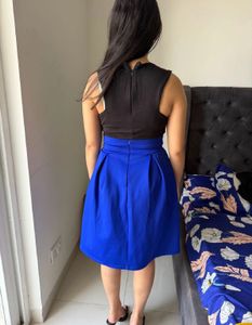 Vibrant Blue Pleated Skirt