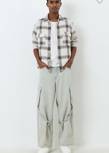 NUON WESTSIDE MEN ICE WASHED CARGO JEANS 32