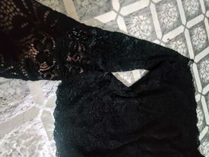 Black Lace Off-Shoulder Top