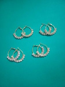 Pack Of 4 Sparkling Hoop Earrings