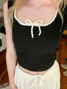Crochet Black Crop Top