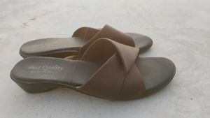 Brown Slip-On Flat Sandals