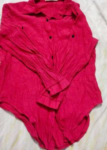 Chic Red Button-Up shirt