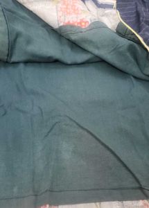 Blue Checkered Kurta with Floral Border