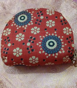 New Red Floral Print Coin Pouch