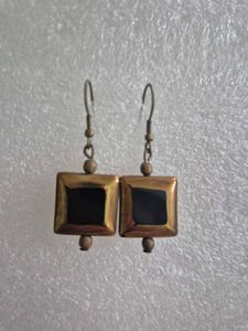 Unique Square Drop Earrings - Unused