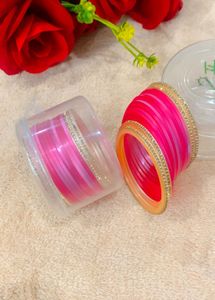Chic Pink &amp; Gold Bangles Set
