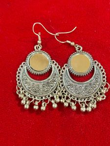 Bohemian Mirror Chandbali Earrings