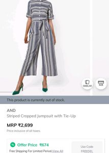 Offer Sale Brand "AND" Jumpsuit For Sale length 50 Inches