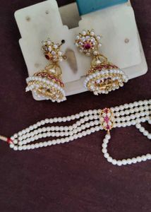 Elegant Pearl and Gemstone Choker Set