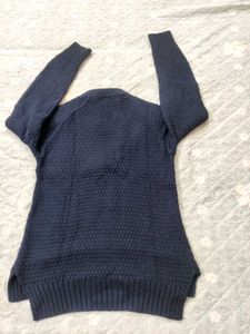 Navy Blue Knit Sweater for women
