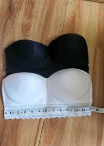 Strapless Bandeau Bras - Black &amp; White