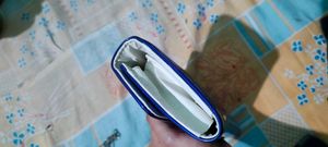 Blue glossy Glitter party clutch