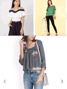 beutiful combo 3 top Off-Shoulder Ruffle To