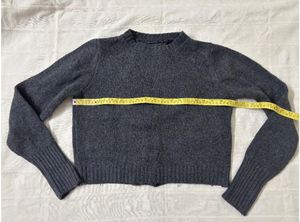Grey Lace-Up Knit Sweater