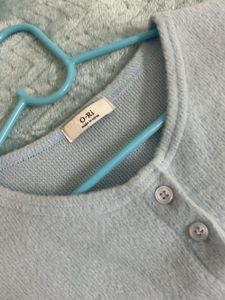 Korean Sky Blue Crop Sweater Cardigan Style