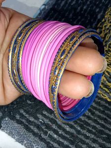 Elegant Pink &amp; Gold Bangles