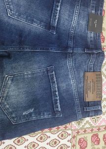 Stylish Distressed Blue Denim Jeans