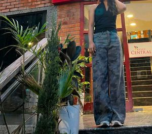 Camouflage Wide Leg Jeans