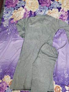 Stylish Grey Kurta with Leggings Set