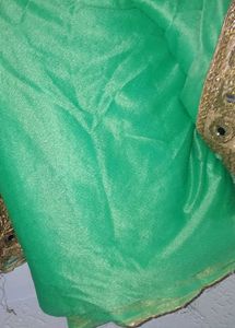 Heavy Green Saree with Golden Border
