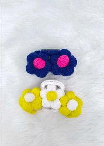 crochet puff Flower Hair clutchers