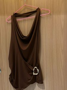 Savana - Brown Halter Neck Top