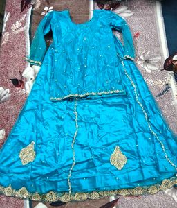 Teal Embellished Ethnic lehenga