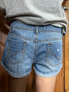 Sparkling Embellished Denim Shorts