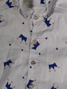 Cute Crown Print Baby Boy Shirt
