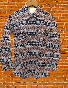Men's Geometric Print Long Sleeve Shirt size XL