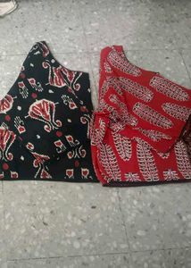 pure cotton blouse with ajrakh pattern