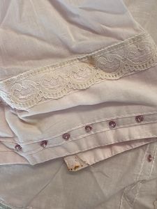 lace pale pink sequinned shirt