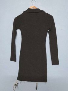 Chic Black Zip-Front Mini Dress