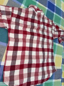 Zara Red &amp; White Plaid Flannel Shirt