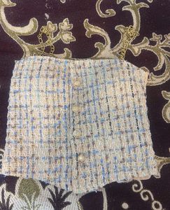 Chic Tweed Chain Strap Crop Top