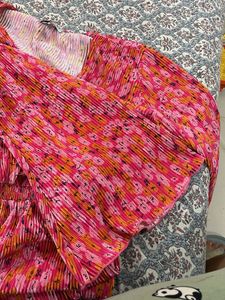 Pleated Floral Print Jumpsuit