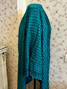 Beautiful Teal &amp; Black Tribal Print Stoll