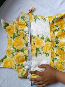 Charming Yellow Floral Sleeveless Dress