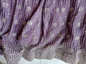 Designer Lavendar Pleated Anarkali Gown