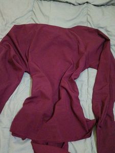 Maroon Tie-Waist Top