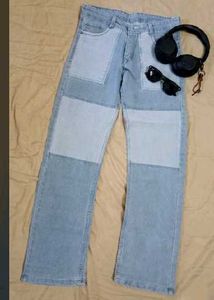 Patchwork Wide Leg Jeans