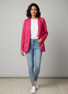 Pink Casual Blazer