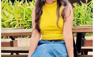 Yellow Ribbed Mock Neck Tank Top (S)