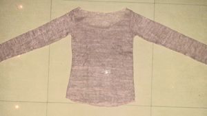 💗 RARE — Light Pink Sheer Knit Top 💗